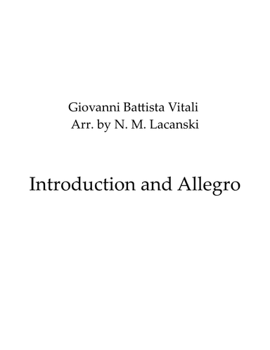 Introduction and Allegro (arr. Nick Lacanski)