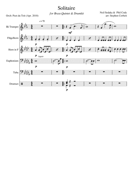 Solitaire (arr. Stephen Corbett & Peet du Toit)