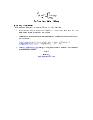 Do You Hear What I Hear (arr. www.mattrileymusic.com)
