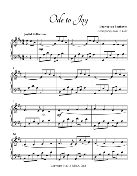 Ode to Joy (arr. Julie A. Lind)