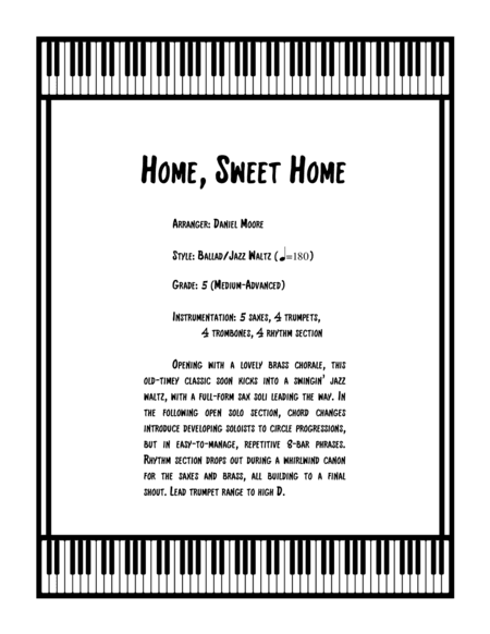 Home, Sweet Home (arr. Daniel Moore)