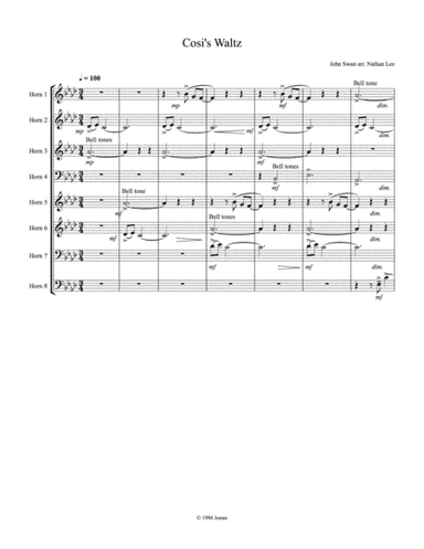 Cosi's Waltz for 8 Horns in F