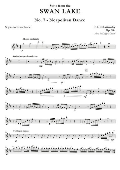 "Neapolitan Dance" from Swan Lake Suite for Saxophone Quartet (arr. Diego Marani)