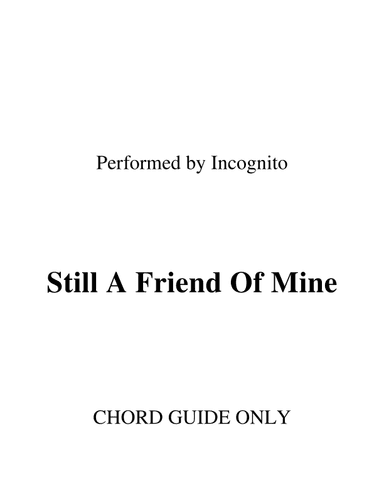 Still A Friend Of Mine (arr. RWM)
