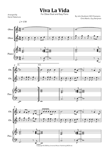 Viva La Vida (arr. Daniel Nakamura)