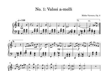 Two Short Waltzes Op. 8, No. 1