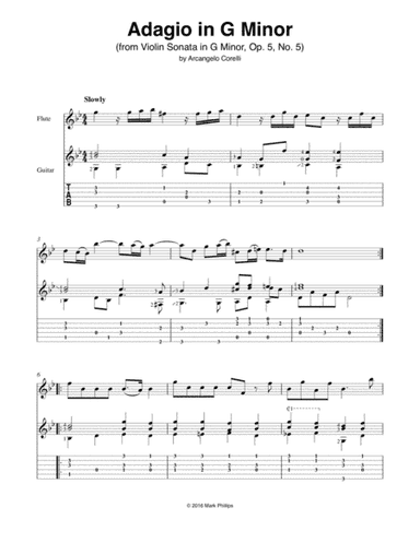 Adagio in G Minor (from Violin Sonata in G Minor, Op. 5, No. 5) (arr. Mark Phillips)