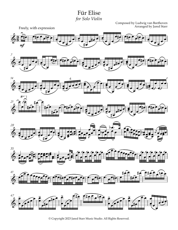 Für Elise (arr. Jared Starr)