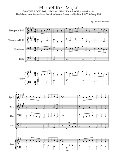 Minuet In G Major (with piano) (arr. Alex Nunes Rodrigues)