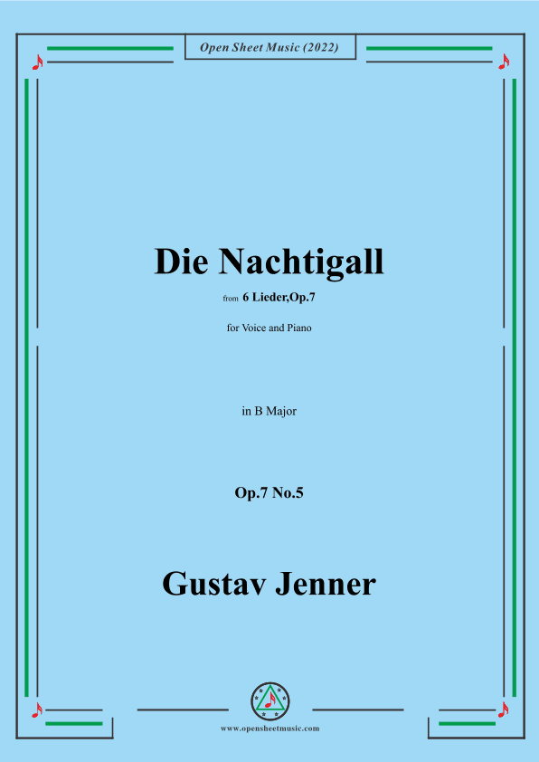 Jenner-Die Nachtigall,in B Major,Op.7 No.5 (arr. OSM Press)