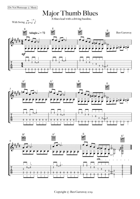 Major Thumb Blues - Guitar Solo