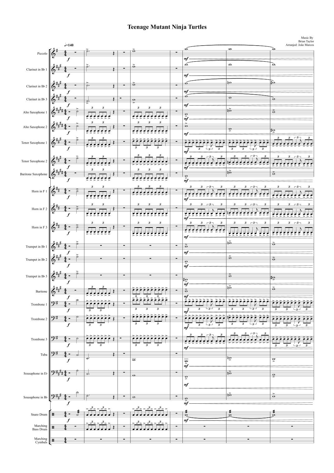 Teenage Mutant Ninja Turtles (arr. João Marcos Maciel)