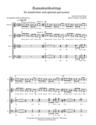 Kumukutikutitap (arr. Nathan Macabanti)