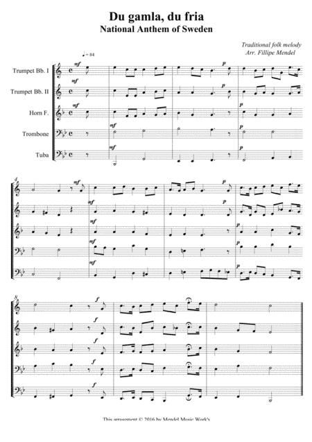 National Anthem of Sweden (arr. Fillipe Mendel)