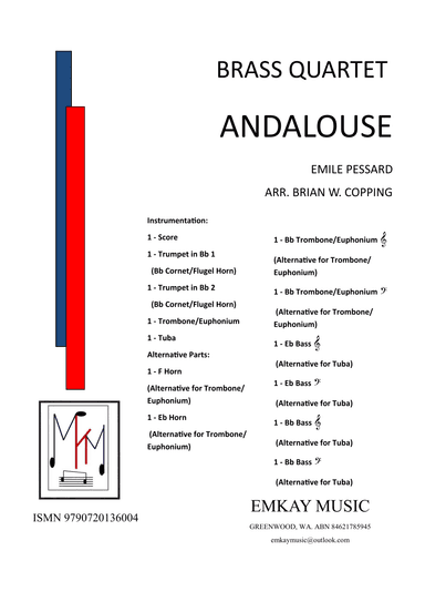 ANDALOUSE – BRASS QUARTET (arr. BRIAN W. COPPING)
