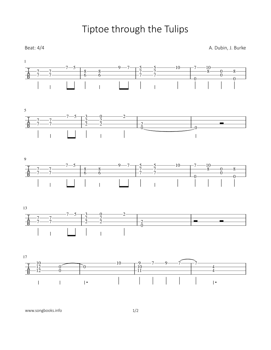 Tiptoe through the Tulips (arr. Bettina Schipp)