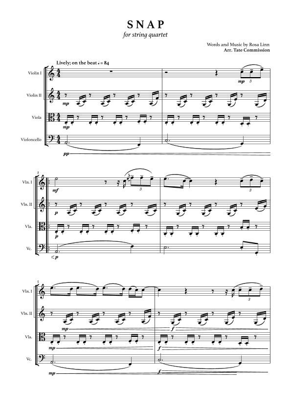 Snap (arr. Tate Commission)