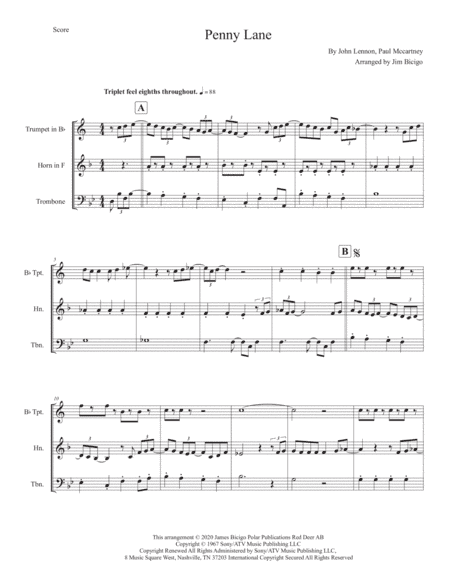 Penny Lane (arr. Jim Bicigo)