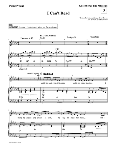 03 I Can't Read 2020 Full Score