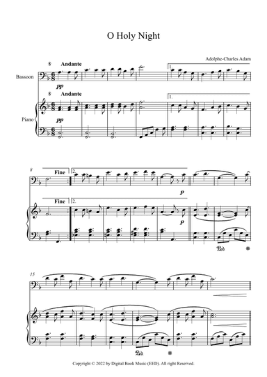 O Holy Night - Adolphe-Charles Adam (Bassoon + Piano) (arr. Digital Book Music)