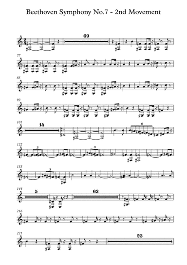 Beethoven symphony No.7 - 2nd Movement (Transposed Horn in Bb) (arr. Jay Heo)