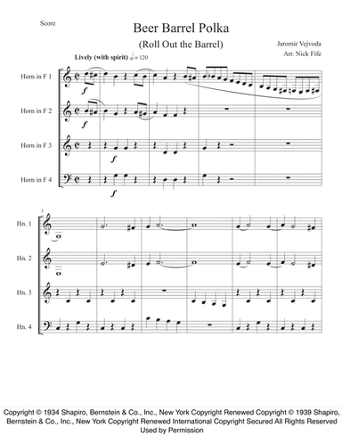 Beer Barrel Polka (roll Out The Barrel) (arr. Nick Fife)