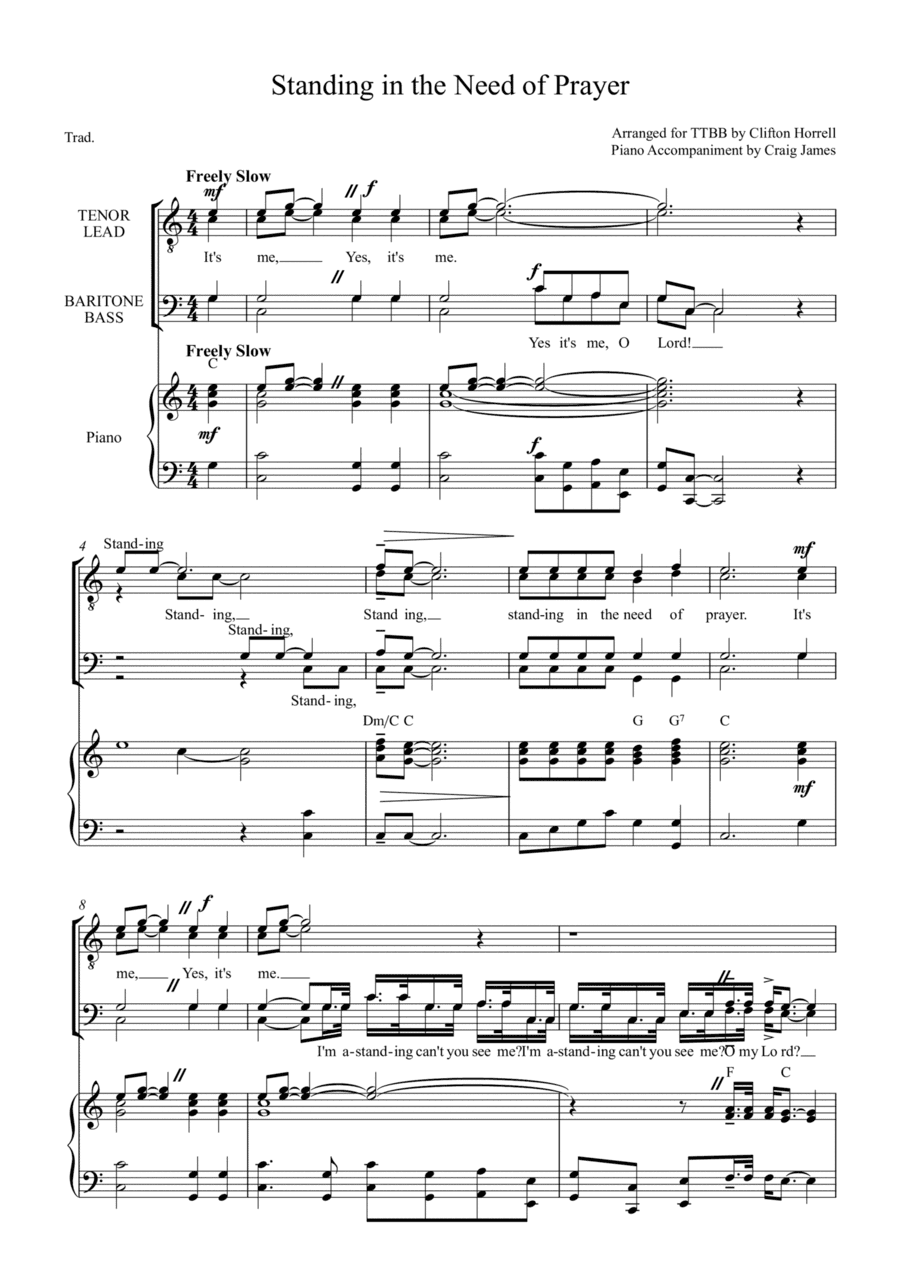Standing in the Need of Prayer (arr. Clifton Horrell, Craig James)