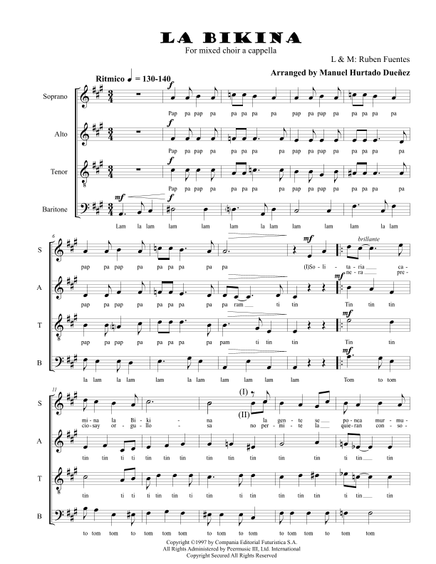 La Bikina (arr. Manuel B. Hurtado Dueñez)