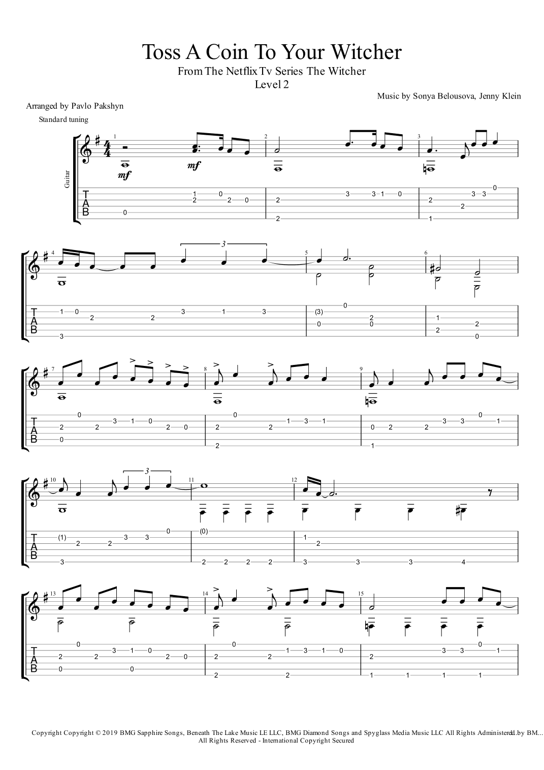 Toss A Coin To Your Witcher (arr. Pavlo Pakshyn)