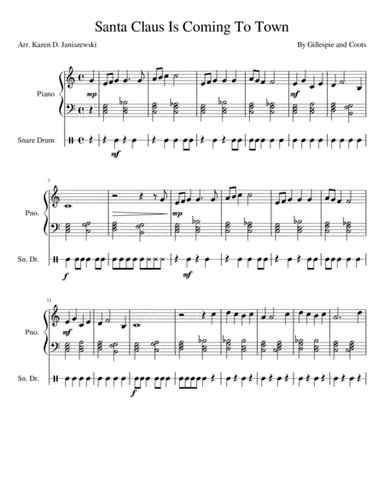 Santa Claus Is Comin' To Town (arr. Karen D. Janiszewski)