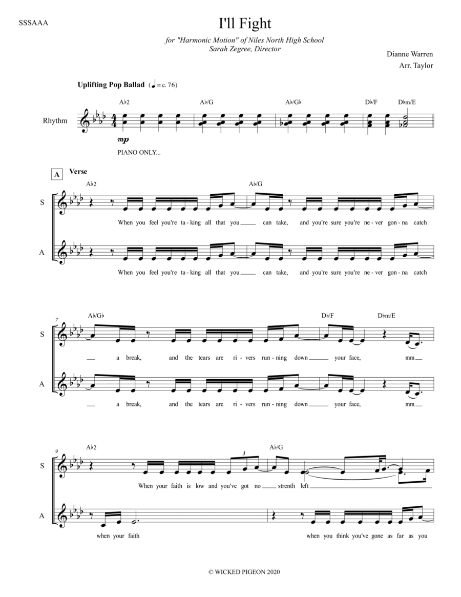 I'll Fight (arr. Amanda Taylor)