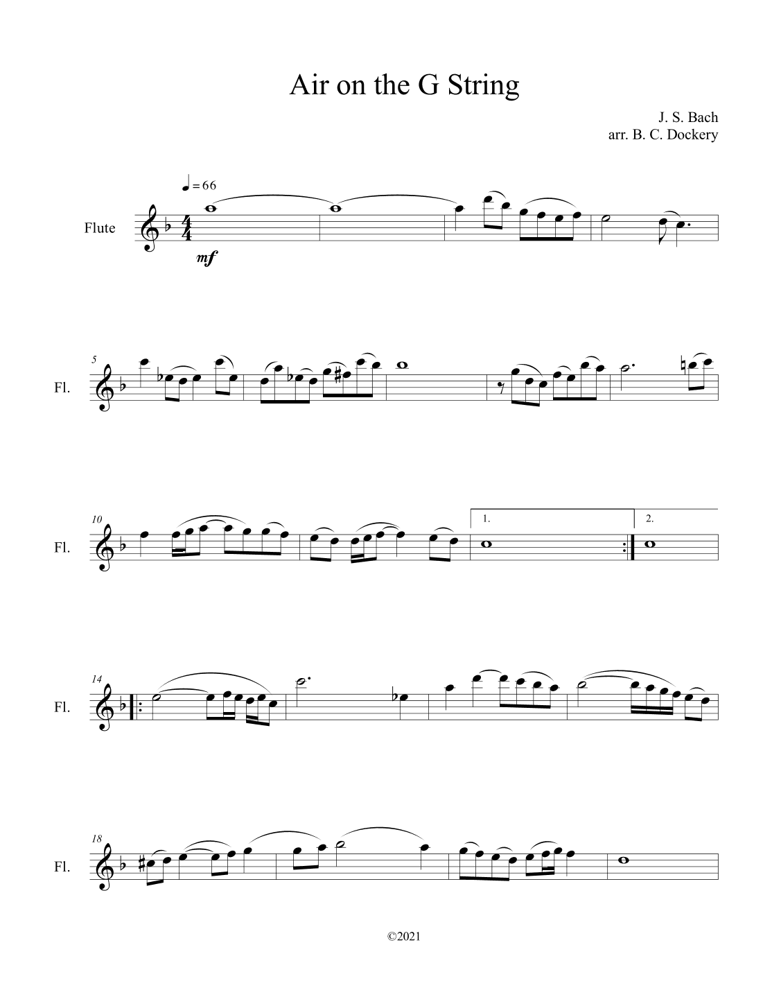 Air on the G String (Flute Solo) (arr. B. C. Dockery)