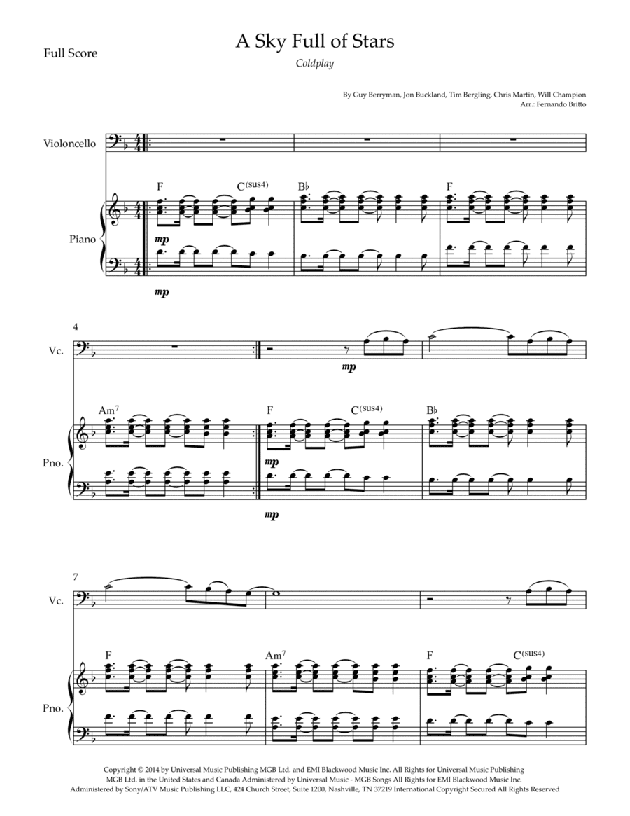 A Sky Full Of Stars (arr. Fernando Britto)