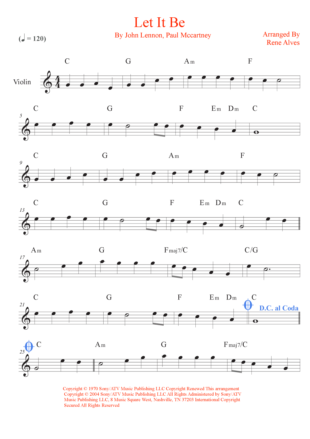 Let It Be (arr. Rene Alves)