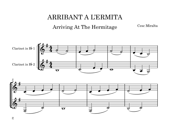 ARRIBANT A L'ERMITA Cl Duet