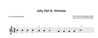 Jolly Old St. Nicolas (primer) (arr. Sarah Kaukinen)