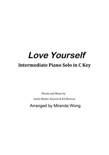 Love Yourself (arr. Miranda Wong)