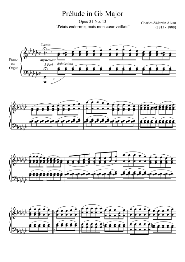 Prelude Opus 31 No. 13 in Gb Major (arr. Zachary Corbett)