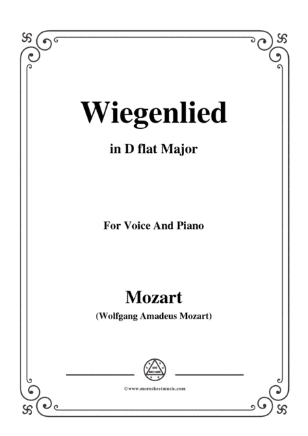 Mozart-Wiegenlied,in D flat Major,for Voice and Piano (arr. MSM)