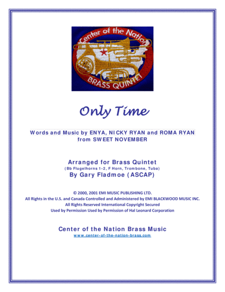 Only Time (arr. Gary Fladmoe (ASCAP))