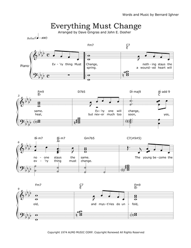 Everything Must Change (arr. Dave Gingras and John E. Dosher)