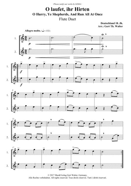 O Hurry, Ye Shepherds, And Run All At Once (arr. Gert Th. Walter)