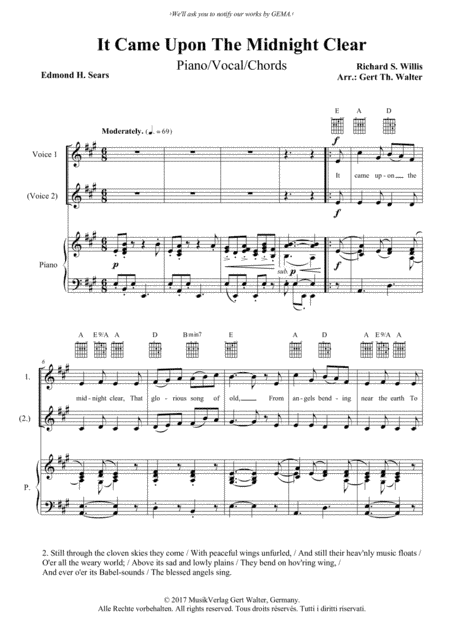 It Came Upon The Midnight Clear (arr. Gert Th. Walter)