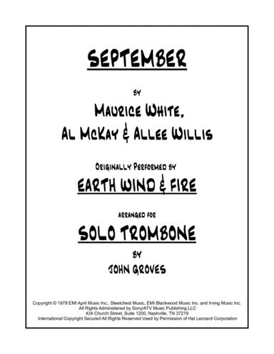 September (arr. John Groves)