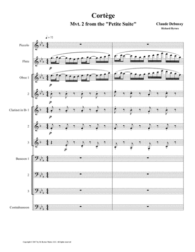 Cortège (Mvt. 2 from Debussy's Petite Suite) for Woodwind Choir (arr. Richard Byrnes)