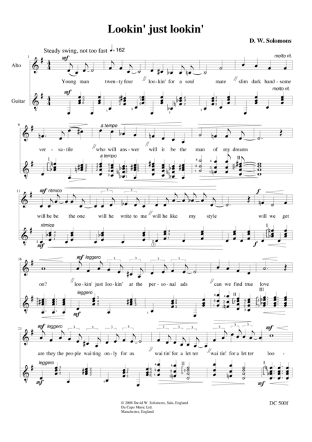 Looking just looking in the personal ads (alto and guitar)