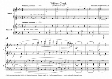 Willow Creek (An American Idyll) for 2 Pianos
