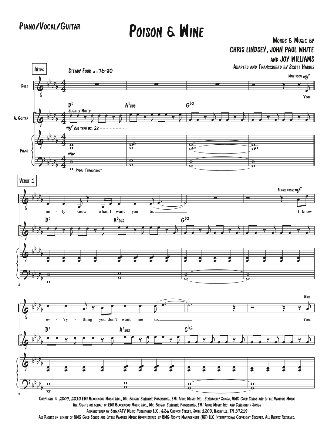 Poison & Wine (arr. Scott Harris)