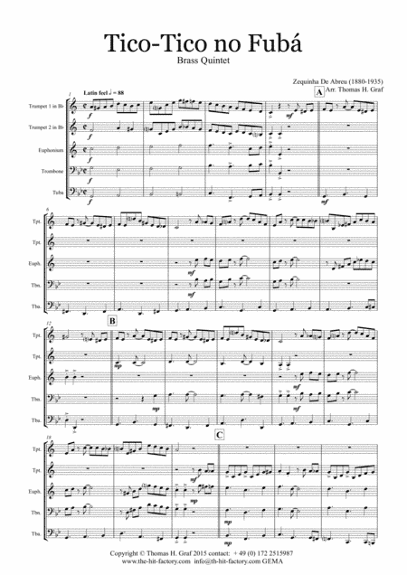 Tico-Tico no Fubá - Choro - Brass Quintet - Arrangement: Thomas H. Graf (arr. Thomas H. Graf)