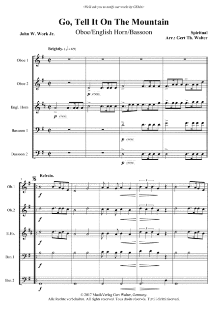 Go, Tell It On The Mountain (arr. Gert Th. Walter)